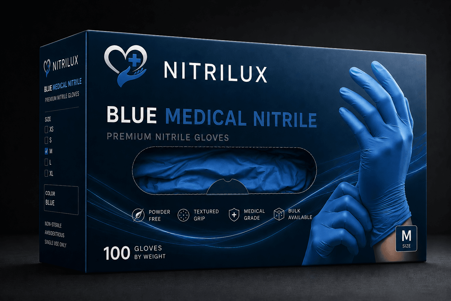 Blue Medical Nitrile product box